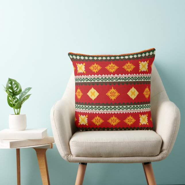 Coussin Noël culturel géométrique festif  (Chaise)