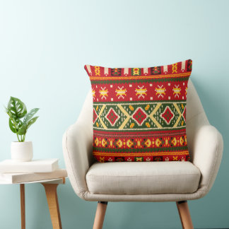 Coussin Noël culturel géométrique festif