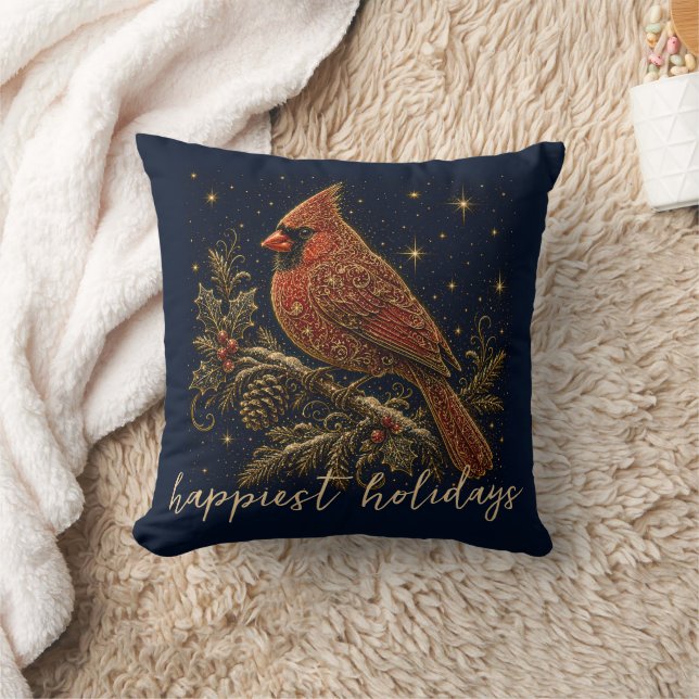 Coussin Noël dans les Étoiles | Cardinal Rouge (Couverture)