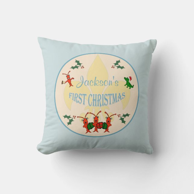 Coussin Noël de bébé de Cajun premier (Recto)