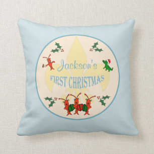 Coussin Noël de bébé de Cajun premier