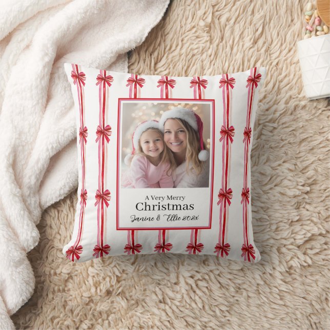 Coussin Noël de la photo Pink and Red Bows (Couverture)