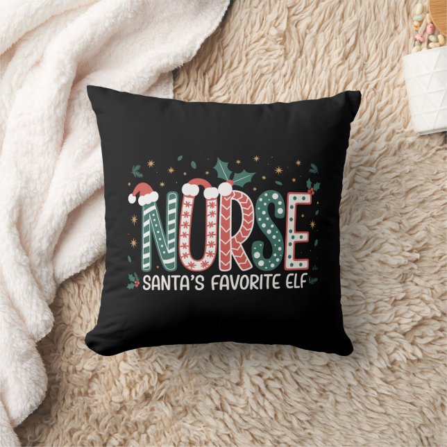 Coussin Noël de l'elfe préféré de Santa Infirmière Inspira (Couverture)