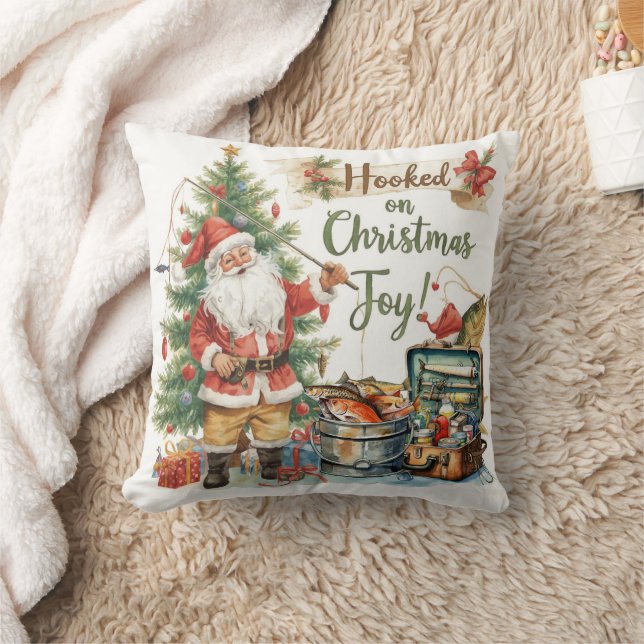 Coussin Noël de pêche pour les amateurs de pêche (Couverture)