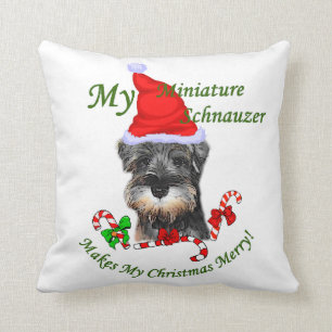 Coussin Noël de Schnauzer miniature