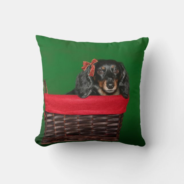 Coussin Noël de teckel (Recto)