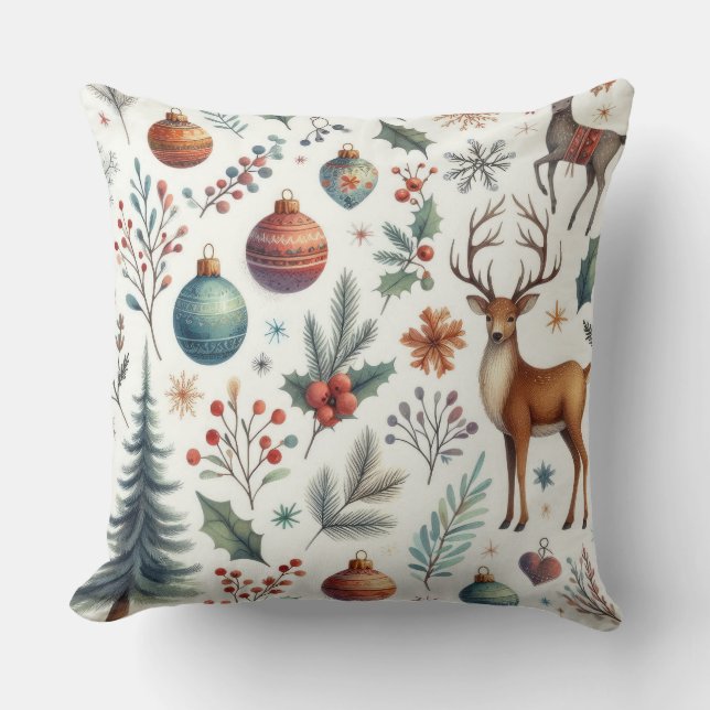 Coussin Noël des bois magiques (Recto)