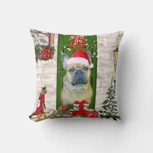 Coussin Noël des Bulldog français