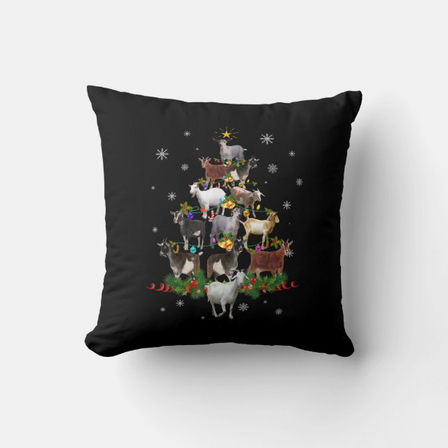 Coussin Noël des chèvres Noël Chèvre de neige Noël (Recto)