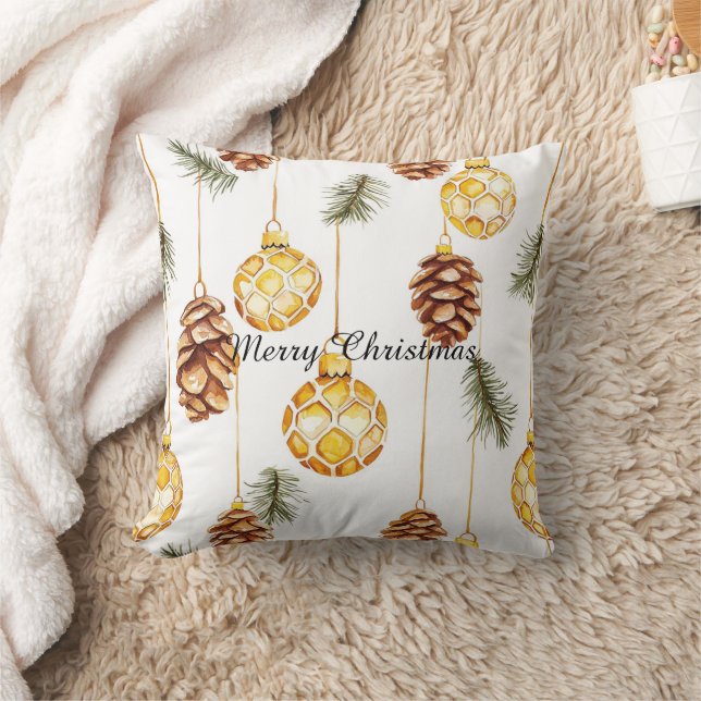 Coussin Noël des cônes de pin de miel (Couverture)