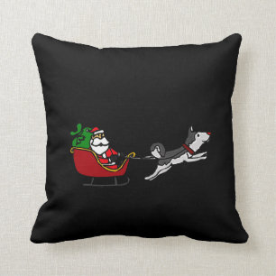 Coussin Noël drôle Sleigh et chien enroué