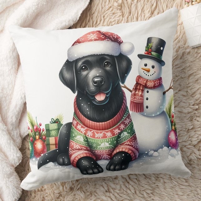 Coussin Noël du chien chiot du Labrador Retriever (Créateur téléchargé)