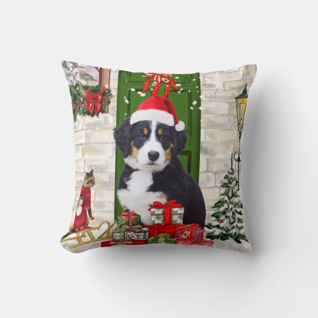 Coussin Noël du chien de montagne bernois (Recto)
