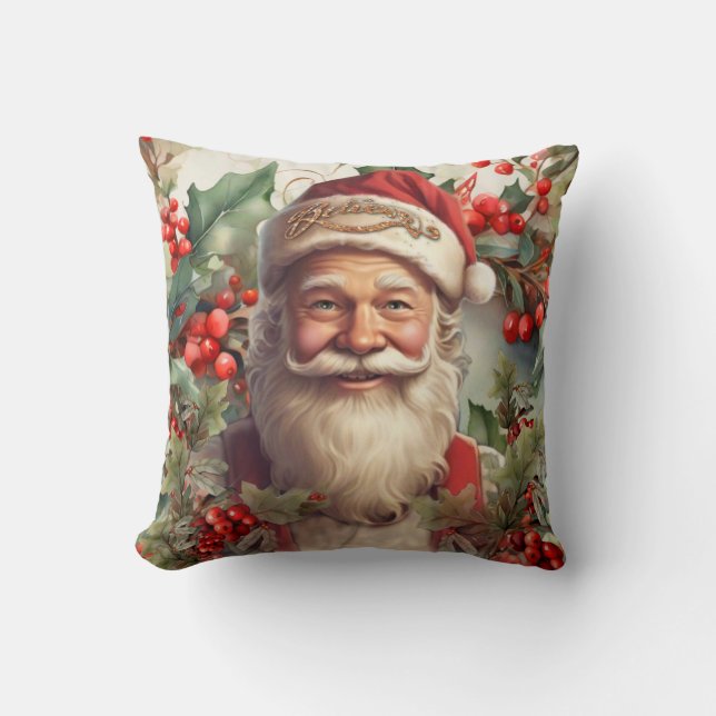 Coussin Noël du Père Noël Saint Nicolas (Recto)