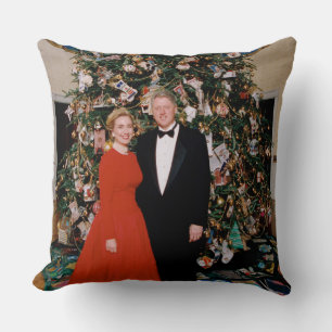 Coussin Noël du président américain Bill Clinton et Hillar