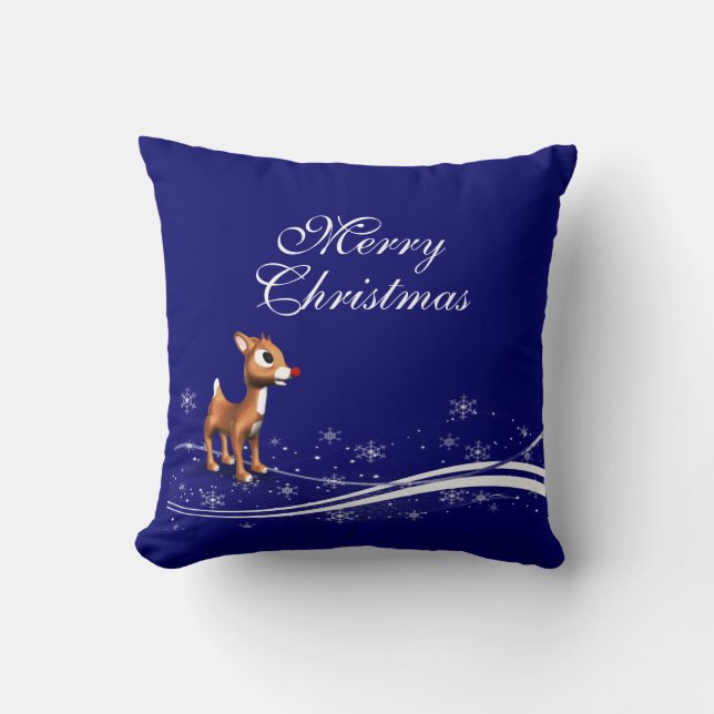 Coussin Noël du renne et du Père Noël (Recto)