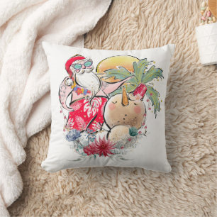 Coussin Noël du Sud   Hot Holly Jolly Santa Claus