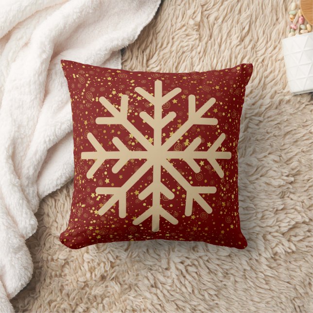 Coussin Noël élégant et élégant du Flocon de neige blanc (Couverture)
