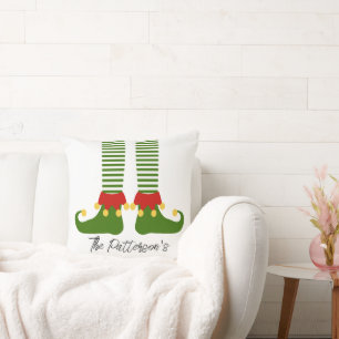 Coussin Noël Elfe Nom de famille Festif Décor de vacances