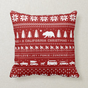 Coussin Noël en Californie  Motif de vacances Cool