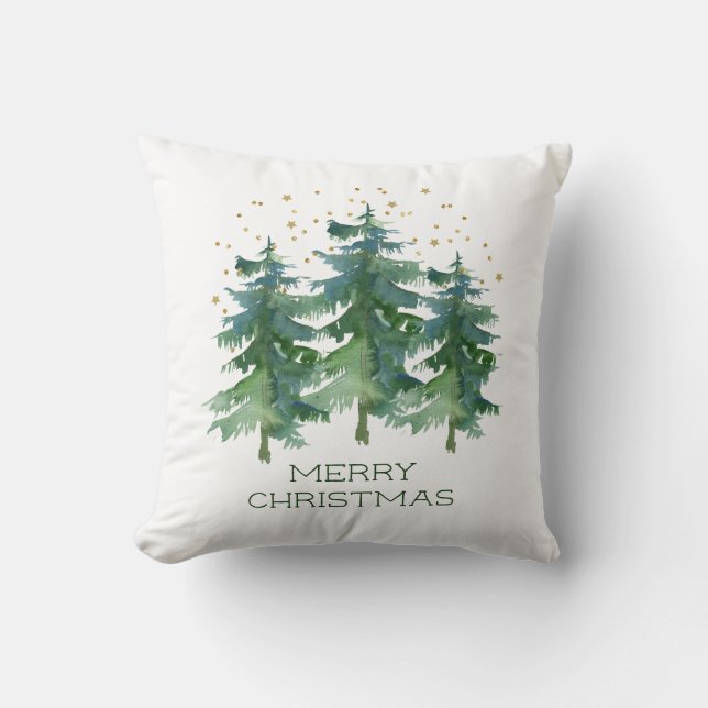 Coussin Noël en forêt hivernale (Recto)