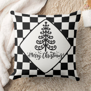 Coussin Noël en noir et blanc