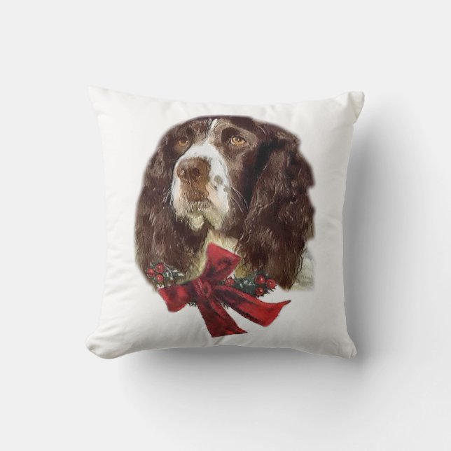 Coussin Noël English Springer Spaniel (Recto)