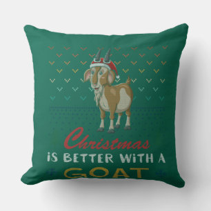 Coussin Noël Est Meilleur Avec Une Chèvre Vilaine Chèvre V