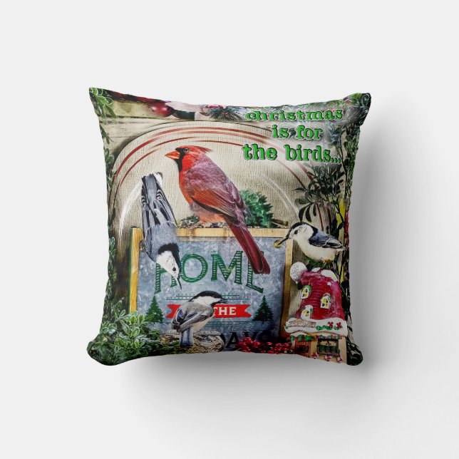 Coussin Noël est pour l'oreiller à lancer des oiseaux (Recto)