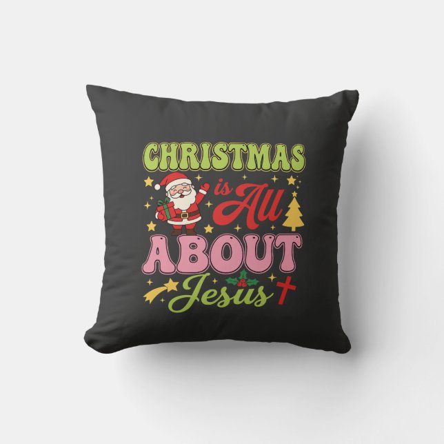 Coussin Noël est tout sur Jésus Rétro (Recto)
