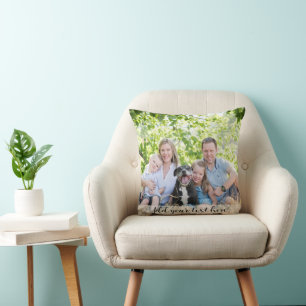 Coussin Noël familial double face personnalisé avec deux p