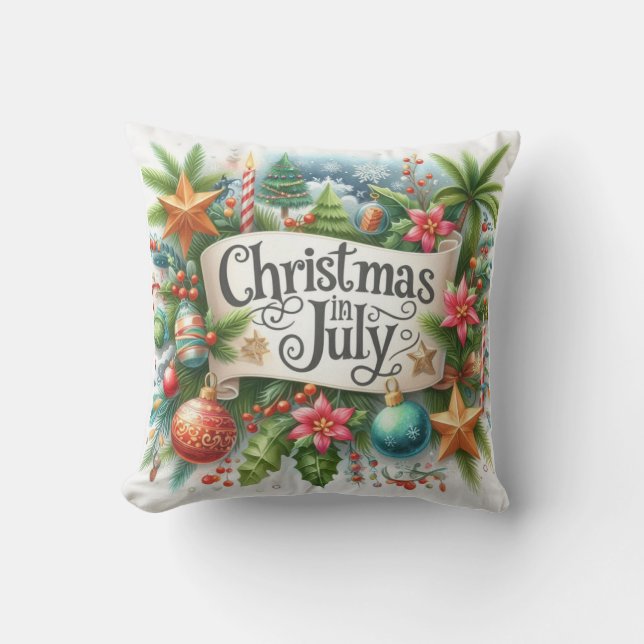 Coussin Noël festif en juillet (Recto)