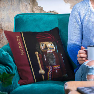 Coussin Noël Fêtes Chic Moderne Nutcracker Nom