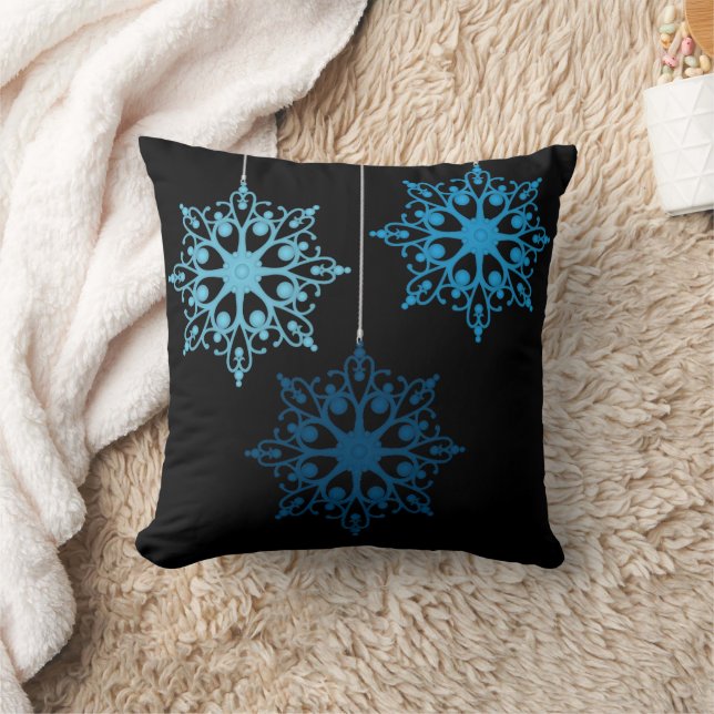 Coussin Noël flocon de neige en flottant dans la neige (Couverture)