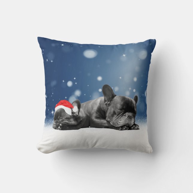Coussin Noël Français Chien de taule Chien Chien de Chien  (Recto)