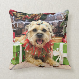 Coussin Noël - frontière Terrier - Reagan