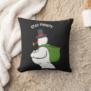 Coussin Noël Frosté Alpes autrichiennes Snowman
