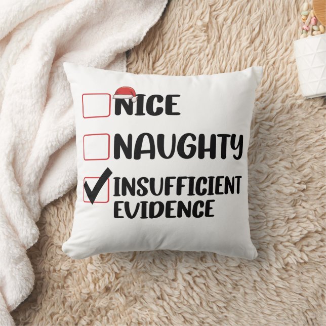 Coussin Noël Gentil Méchant Preuve Insuffisante  (Couverture)