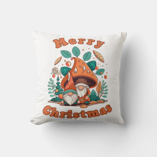 Coussin Noël Gnome Rétro (Recto)
