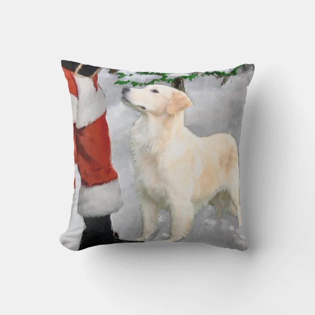 Coussin Noël Golden Retriever (Recto)