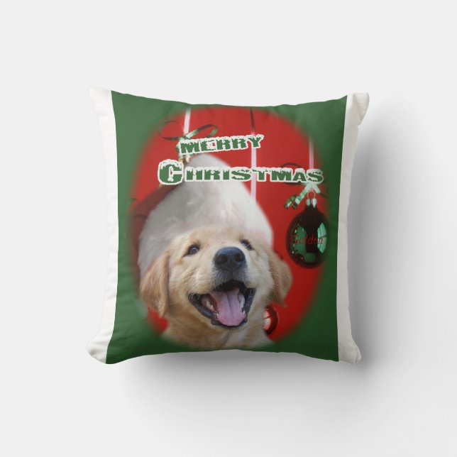 Coussin Noël Golden Retriever (Recto)