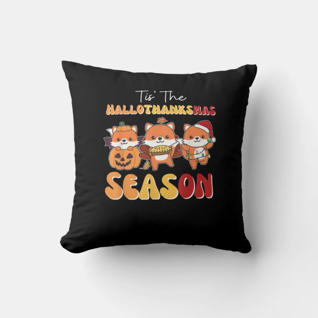 Coussin Noël Halloween C'Est La Saison Hallothanksmas (Recto)