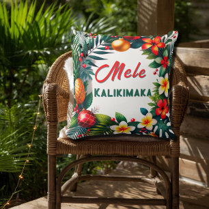 Coussin Noël hawaïen - Tropical Wreath