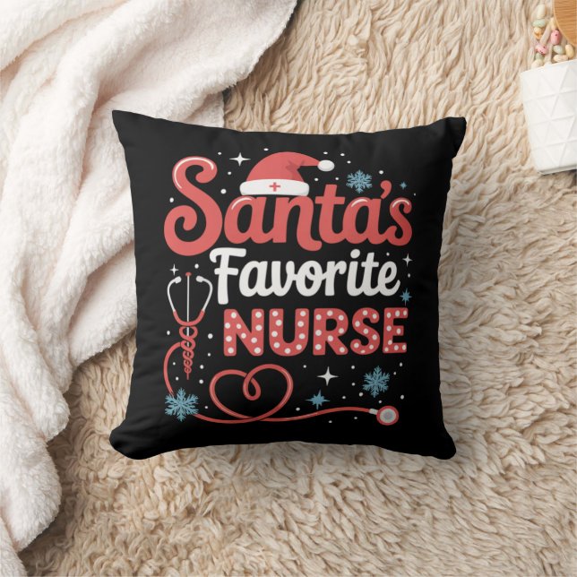 Coussin Noël infirmière préférée de Santa  (Couverture)