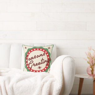 Coussin Noël Joyeuses Fêtes rétro