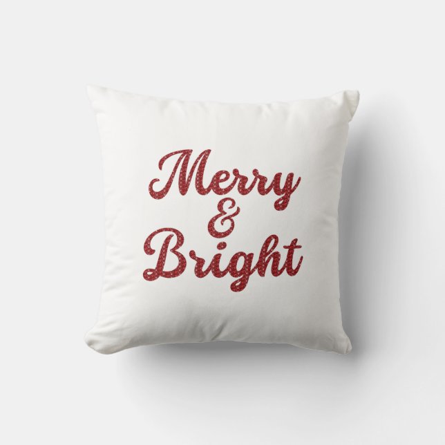 Coussin Noël Joyeux et Lumineux (Recto)
