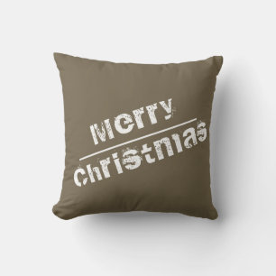 Coussin Noël Joyeux Noël moderne gris