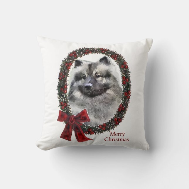 Coussin Noël Keeshond (Recto)