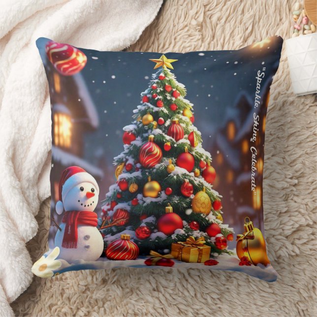 Coussin "Noël Lueur Dorée" (Couverture)