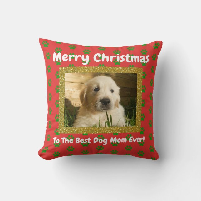 Coussin Noël Meilleur chien Maman Jour animal de compagnie (Recto)